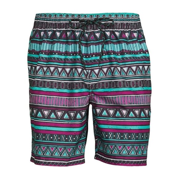 No Boundaries Men's Swim Trunks Shorts Size XL (40-42) Tribal Print Graphic - Picture 1 of 4